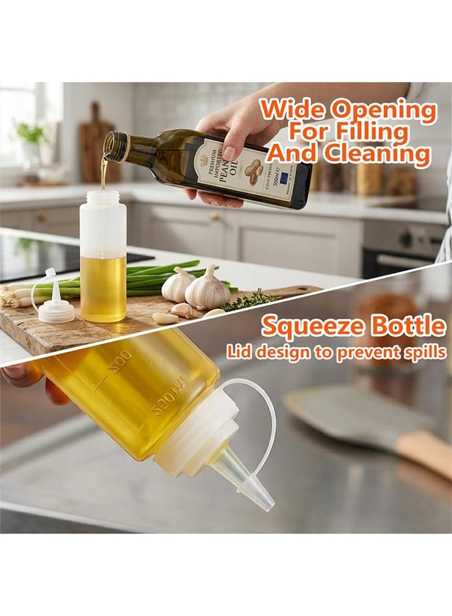 Depend 3-Packs Plastic Squeeze Sauce Bottles, Plastic Condiment Bottle, Squeezer Clear With Nozzle Caps, Reusable Squeeze Condiment Bottles Dispensers Suitable For Mustard Olive Oil Jam Ketchup Salad Dressing (250ML) - Image 4