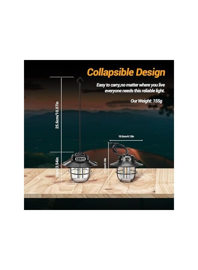 إيروريكس فانوس تخييم معلق بحبل خارجي من النوع C قابل لإعادة الشحن ومحمول مزود بأربعة أوضاع إضاءة كهربائية كلاسيكية قابلة للتعديل، مناسب للتخييم في الهواء الطلق والمشي لمسافات طويلة والطوارئ وصيد الأسماك - Image 4