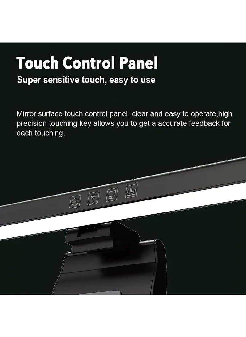 Generic - Glare-Free Screen Monitor Light Bar, USB LED Desk Lamp with 3-Colour Temperature Modes, 7 RGB Light Modes with Stepless Dimming for Home/Office (Black) - Image 1