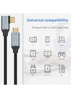 Duttek USB C 90 Degree Cable 3FT, Right Angle USB C Cable 10G, 90 Degree USB Type C Male to Male Nylon Braided Cable with E-Marker Chip Support Audio and Video, for MacBook,Pixelbook,SSD  - Image 5