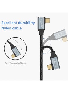 Duttek USB C 90 Degree Cable 3FT, Right Angle USB C Cable 10G, 90 Degree USB Type C Male to Male Nylon Braided Cable with E-Marker Chip Support Audio and Video, for MacBook,Pixelbook,SSD  - Image 3