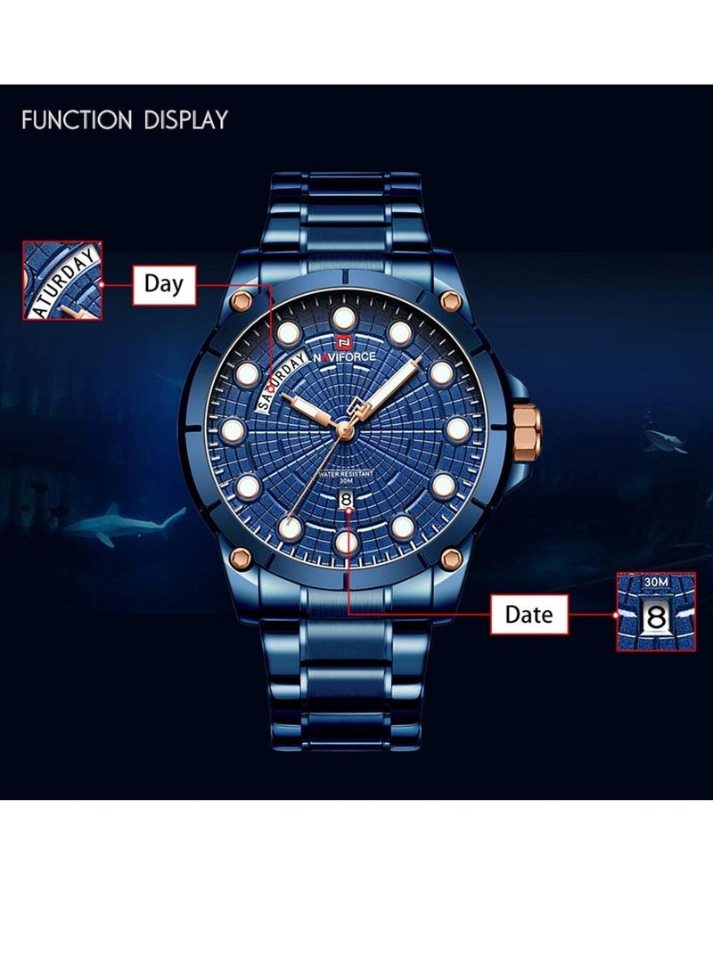 NAVIFORCE Men Quartz Watch Luminous Fashion Casual Outdoor Sports Male Waterproof Wristwatch - Image 2