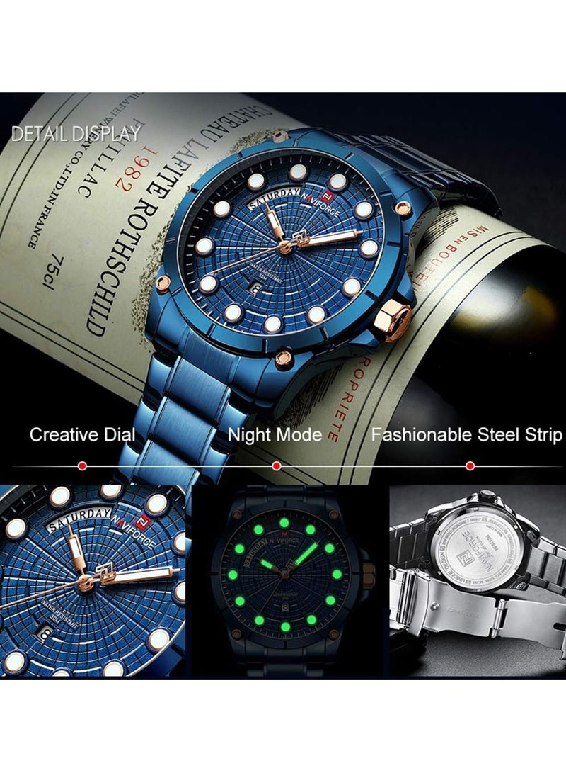 NAVIFORCE Men Quartz Watch Luminous Fashion Casual Outdoor Sports Male Waterproof Wristwatch - Image 5