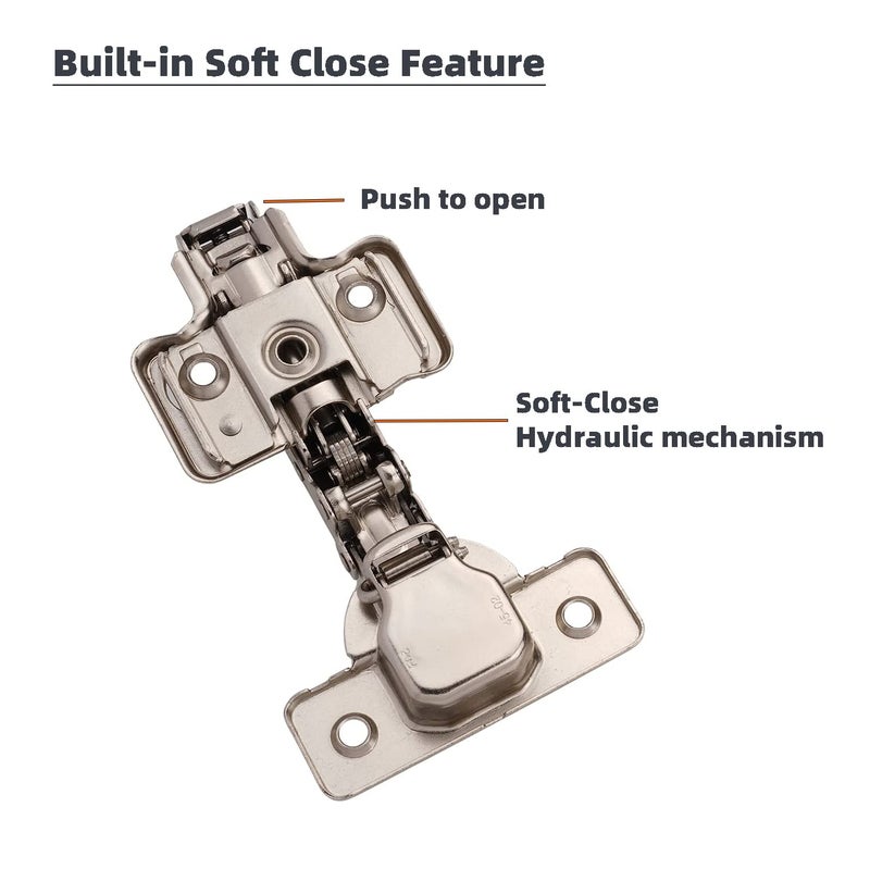 Decobasics Full Overlay European Soft Close Cabinet Hinges For Kitchen Cabinets (50 Pcs) -105? Frameless Concealed Cabinet Door Hinge -3 Way Adjustability & Clip On Plate For Easy Installation - Image 4