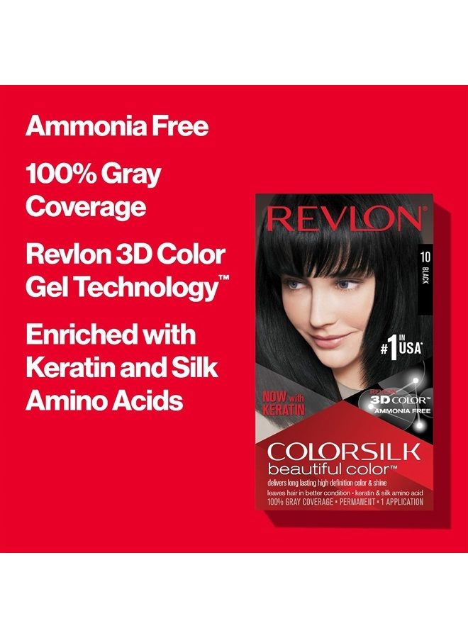 Revlon Colorsilk Beautiful Color Permanent Hair Color with 3D Gel Technology & Keratin, 100% Gray Coverage Hair Dye, 51 Light Brown, Pack of 3 - Image 3