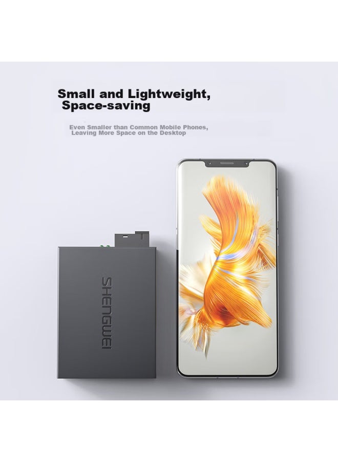 Shengwei Bgh314ab Gigabit Single-mode Single-fiber Optical Transceiver, Optical-electrical Converter, 1 Optical 4 Electrical + 1 Optical 1 Electrical Set, Sc Interface 3km Pair Package - Image 2