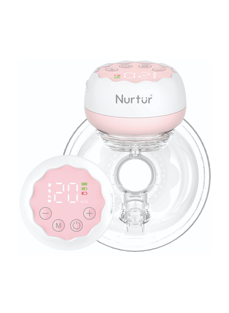 Nurtur Cozi "Flex" Wearable Pump Hands Free Breast Pump,  Express More Milk in Less Time Ultra-Lightweight Wireless Low Noise Single Electric Pump with LCD Display, 150ml - White - Image 1