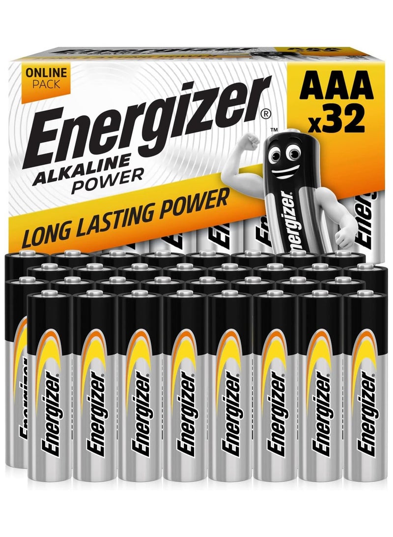Energizer AAA Batteries, Alkaline Power, 32 Pack, Triple A Battery Pack - Image 1