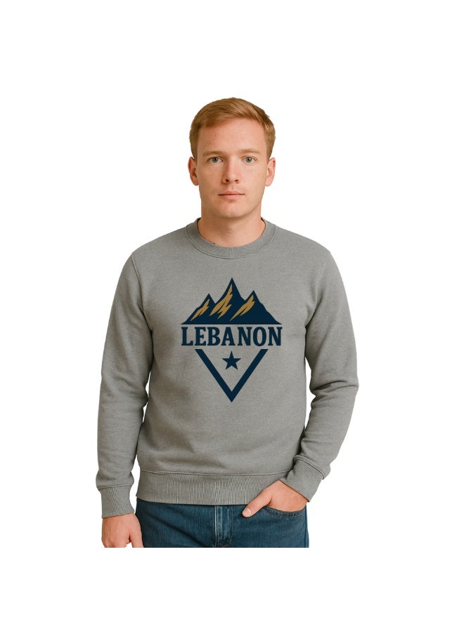 PRINTSHOP4ME Lebanon Men’s Sweatshirt–Long Sleeve Cotton Pullover With Mountain Image Printed Design–Comfortable&Stylish For Travel,Outdoor Adventures And Casual Wear  - Image 1