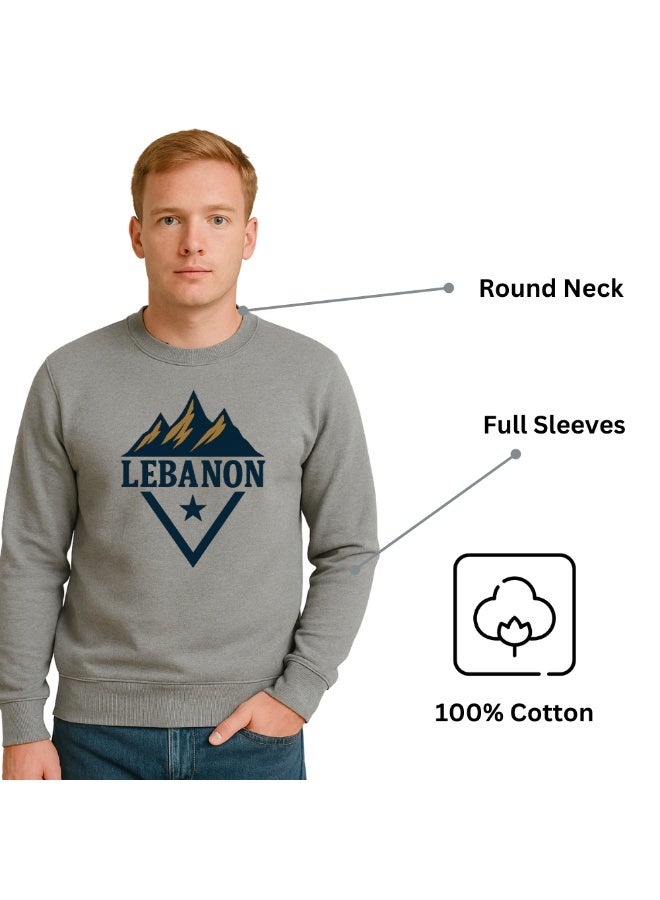 PRINTSHOP4ME Lebanon Men’s Sweatshirt–Long Sleeve Cotton Pullover With Mountain Image Printed Design–Comfortable&Stylish For Travel,Outdoor Adventures And Casual Wear  - Image 5