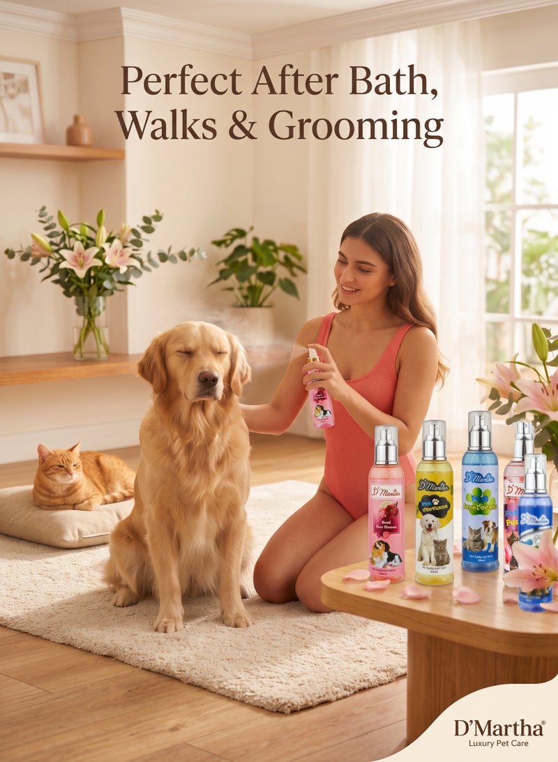 D'Martha Pet Perfume for Dogs & Cats 250ml – Long Lasting Fresh Fragrance Spray, Pet Deodorizer & Grooming Mist, Odor Eliminator Cologne for Puppies, Kittens, Dogs & Cats - Image 4