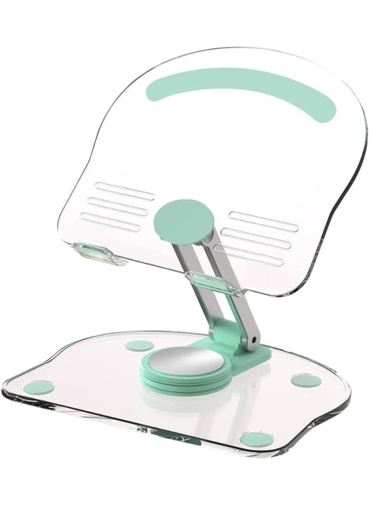 360° Rotating Transparent Tablet Stand – Foldable & Adjustable Holder for Desk and Home Use - Image 1