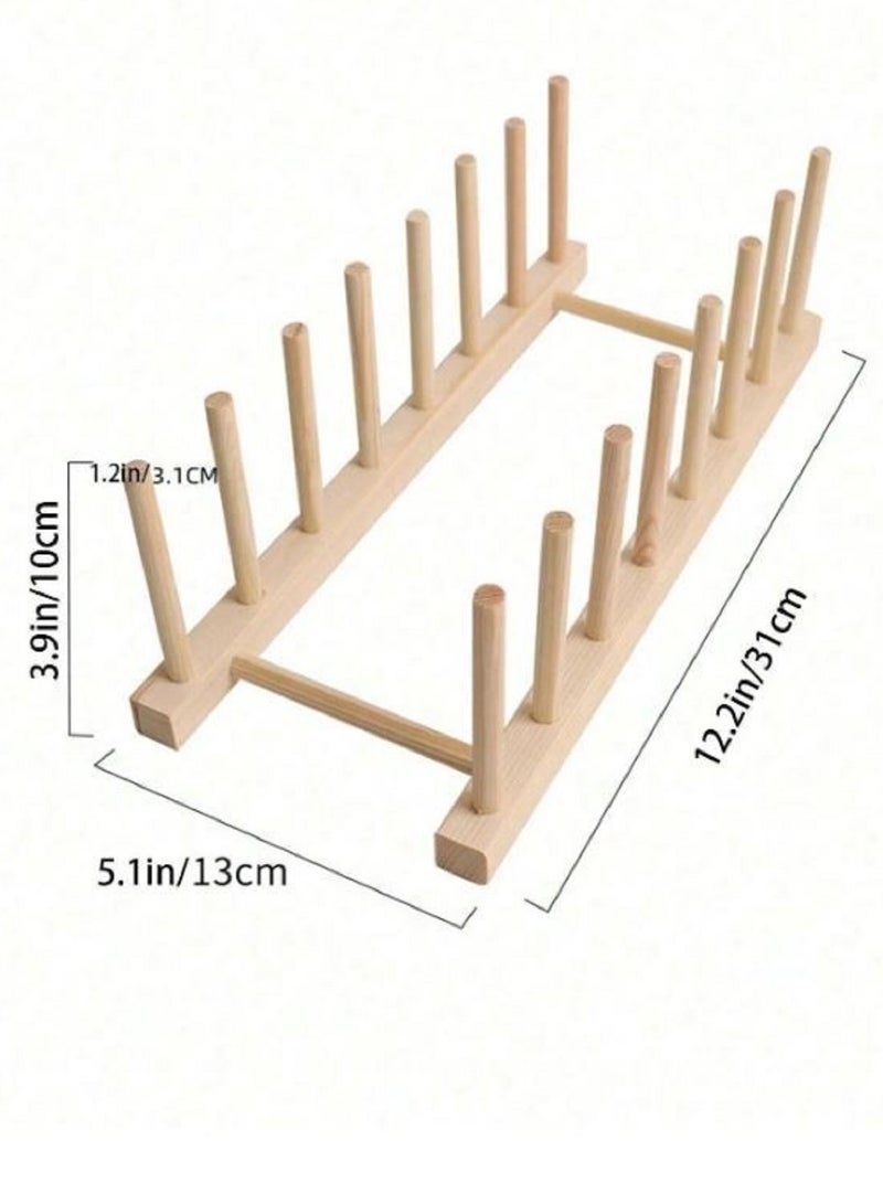 Royal 8 Columns Multi-purpose Wooden Dish Rack Dishes Drying Drainer Storage 31 CM - Image 2