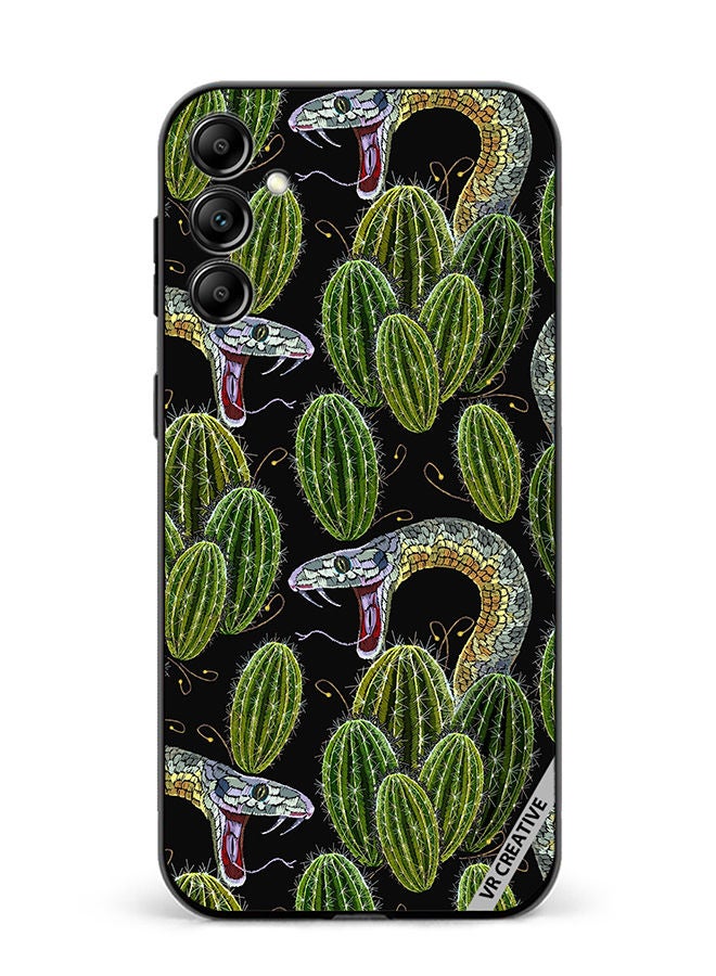 VR CREATIVE Protective Case Cover For Samsung Galaxy A14 5G/A14 Embroidery, Cactus And Snakes Seamless Design Multicolour - Image 1