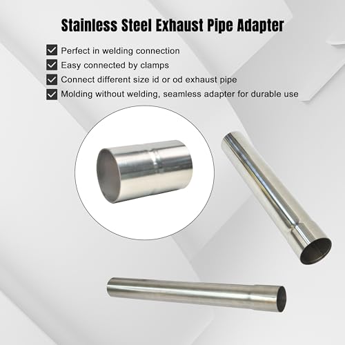 Elifecenter Universal ID 2.125" 2-1/8 Inch Exhaust Coupler Stainless Steel Exhaust Adapter - Image 4