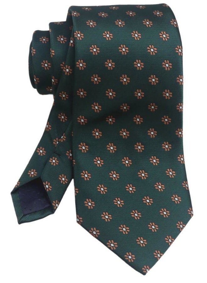 Ctskyte Men's Hunter Green Ties Floral Fashion Spring Tie Dark Green Designer Dress Wedding Party Neckties for Grooms - Image 1