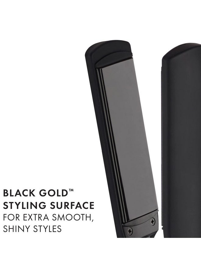 Hot Tools - Pro Artist Black Gold Flat Iron Long Lasting Extra Smooth Styles (11/4 In) - Image 1