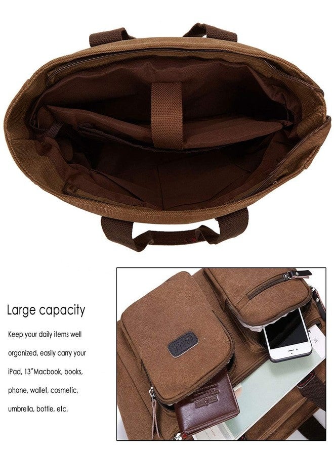 ToLFE Women Top Handle Satchel Handbags Shoulder Bag Messenger Tote Bag Purse Crossbody Bag Travel Work Tote Bag (Double handles with 9.1" drop, New-Khaki) - Image 4