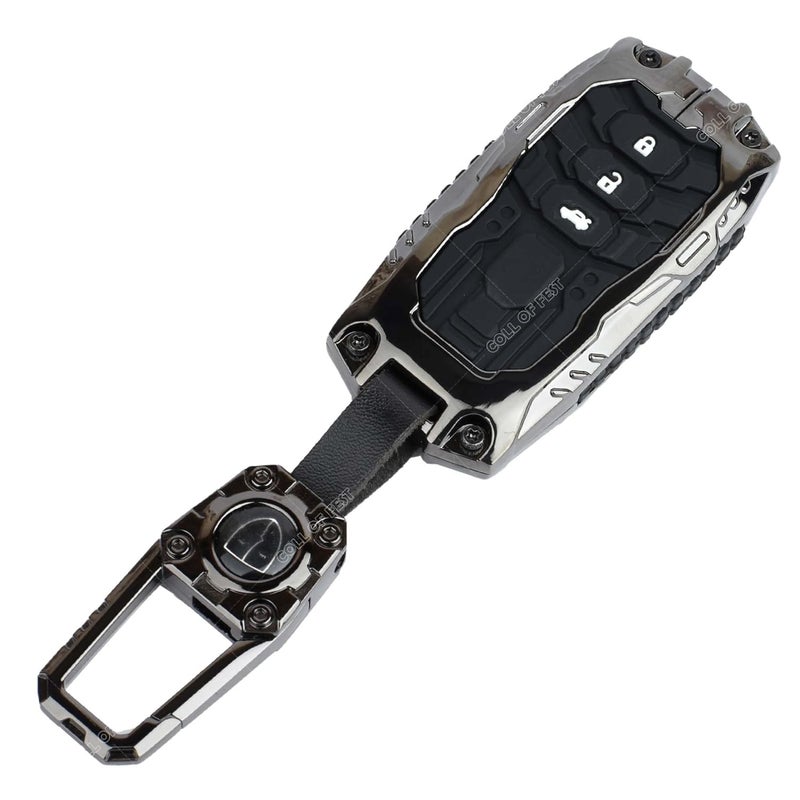 Coll of Fest Luxury Waterproof New Transformer Series Soft Silicon Car Key Shell with Keychain for Honda BRV, WRV, CRV, Jazz, City 2 Button Smart Key Black - Image 1