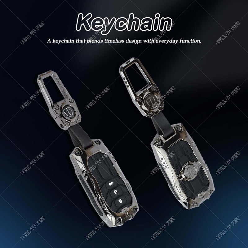 Coll of Fest Luxury Waterproof New Transformer Series Soft Silicon Car Key Shell with Keychain for Honda BRV, WRV, CRV, Jazz, City 2 Button Smart Key Black - Image 5