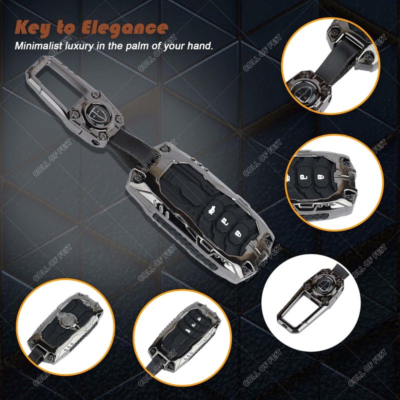 Coll of Fest Luxury Waterproof New Transformer Series Soft Silicon Car Key Shell with Keychain for Honda BRV, WRV, CRV, Jazz, City 2 Button Smart Key Black - Image 2