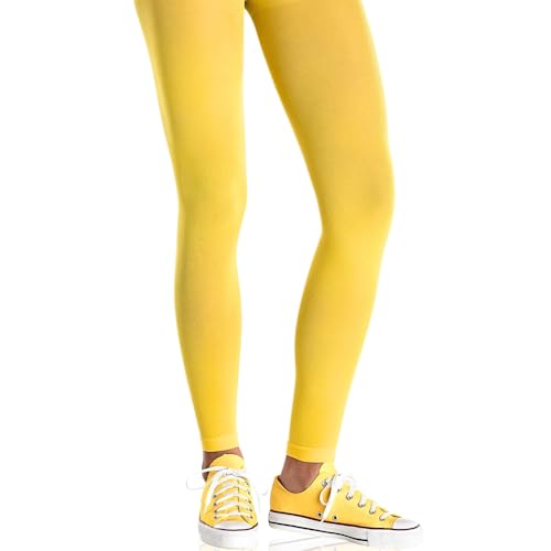 Amscan Yellow Footless Tights - Adult (Pack of 1) - Soft, Stretchable, Stylish and Comfortable Perfect for Dance, Yoga, and Everyday Wear - Image 4