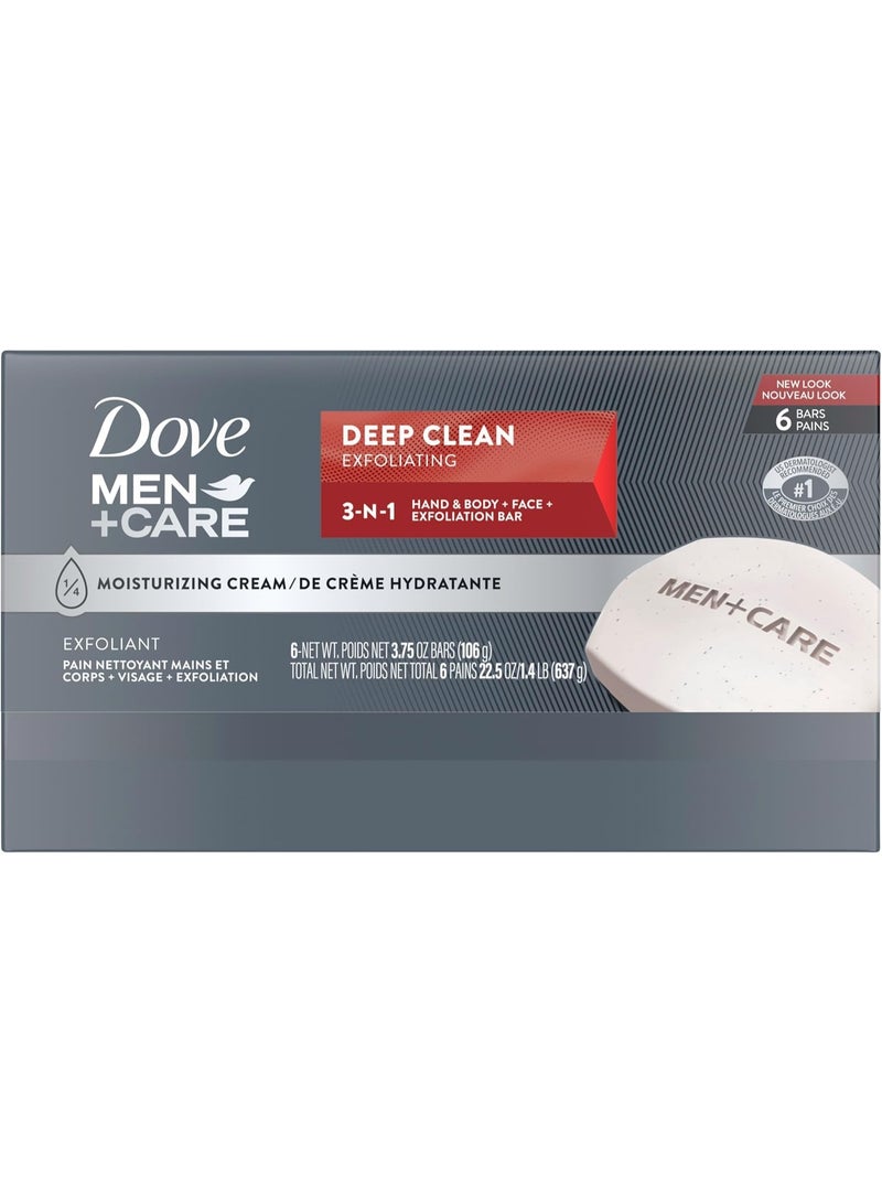 دوف صابون دوف للعناية بالجسم والوجه للرجال، تنظيف عميق 6 قطع، 637 جم - Image 3