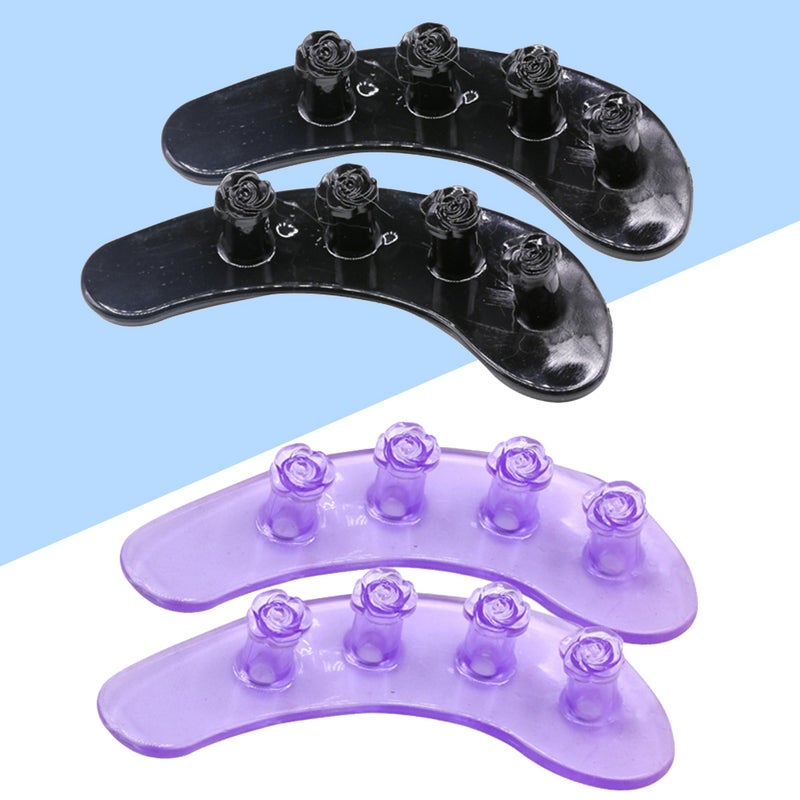 4 PCS Rose Silicone Divider Nail Art Separators Flexible Finger Toe Spacers Portable Manicure Tool for Home Use (Random Color) - Image 1