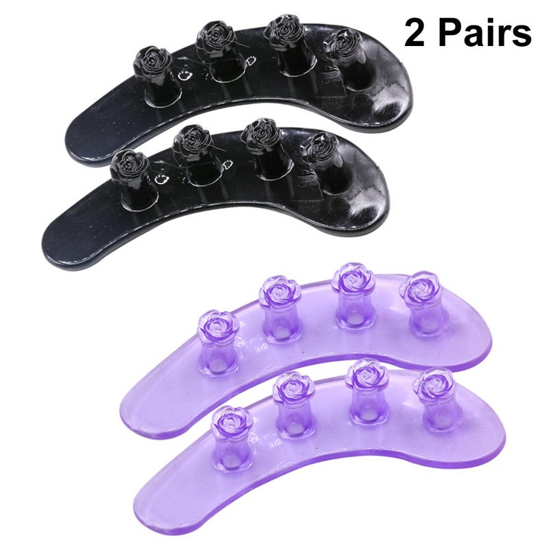 4 PCS Rose Silicone Divider Nail Art Separators Flexible Finger Toe Spacers Portable Manicure Tool for Home Use (Random Color) - Image 3