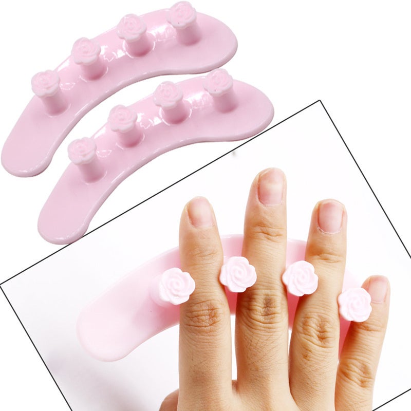4 PCS Rose Silicone Divider Nail Art Separators Flexible Finger Toe Spacers Portable Manicure Tool for Home Use (Random Color) - Image 4