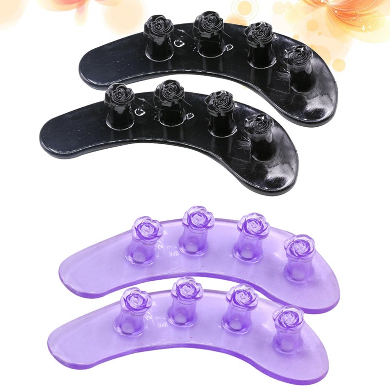 4 PCS Rose Silicone Divider Nail Art Separators Flexible Finger Toe Spacers Portable Manicure Tool for Home Use (Random Color) - Image 5