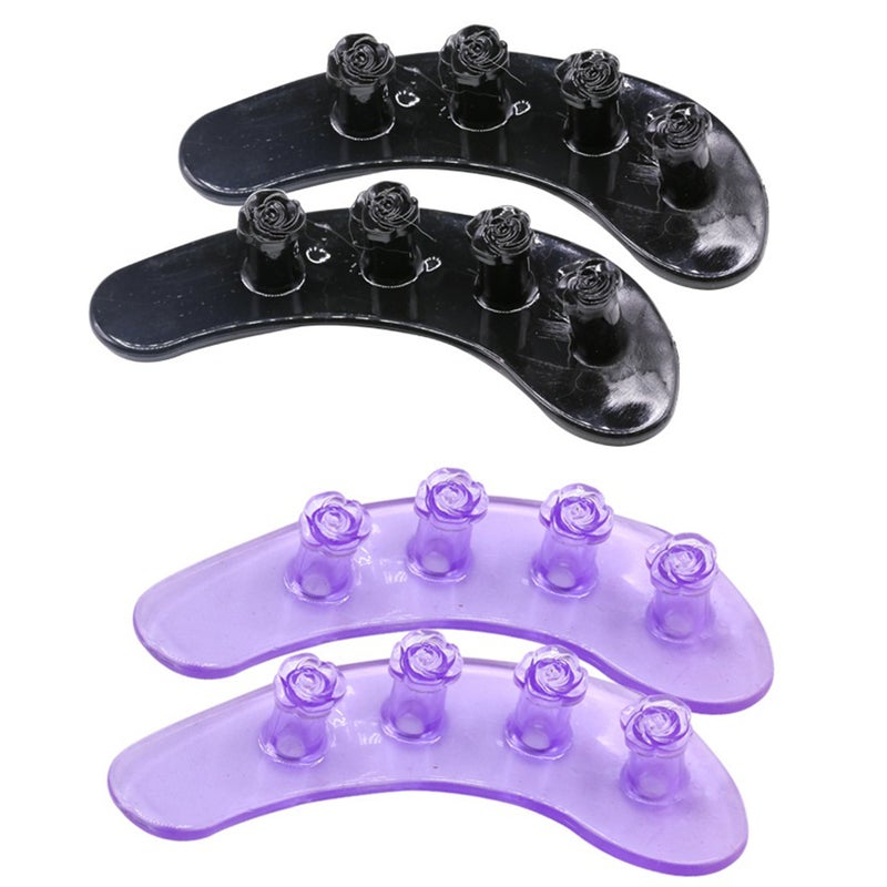 4 PCS Rose Silicone Divider Nail Art Separators Flexible Finger Toe Spacers Portable Manicure Tool for Home Use (Random Color) - Image 2