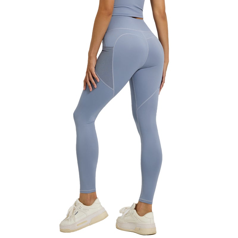 High Waist Yoga Leggings with Pockets, Tummy Control, Sport Tight Pants for Women - Image 3