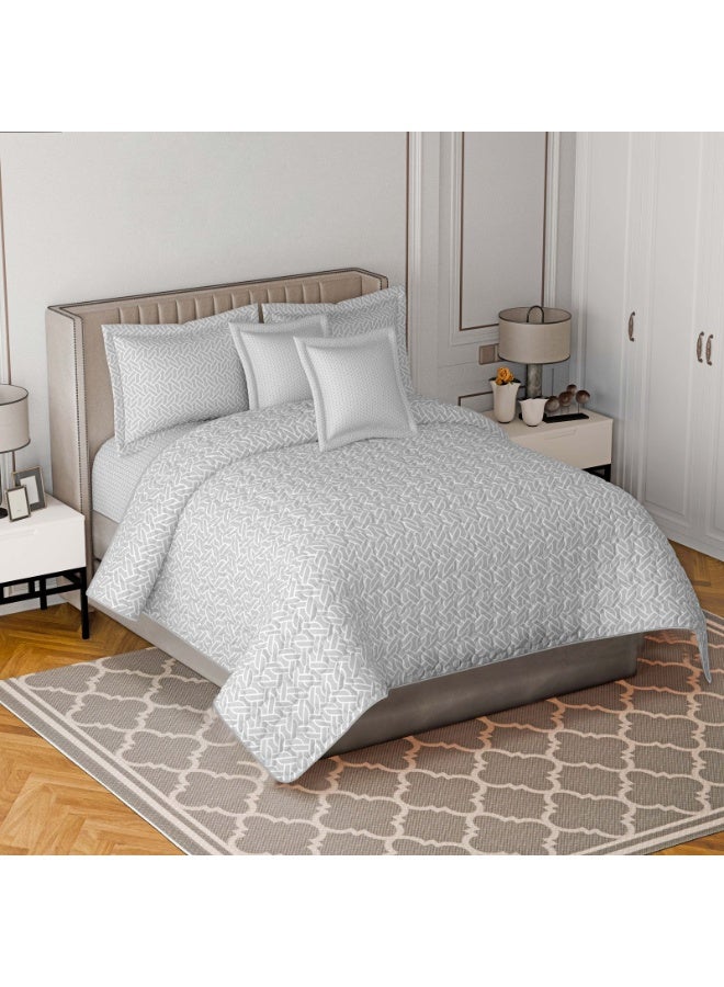 مون مفرش سرير نفرين فندقي مضغوط يتكون من 6 قطع ليمنحك صيف منعش، لحاف مقاس 250x230 سم - Image 1