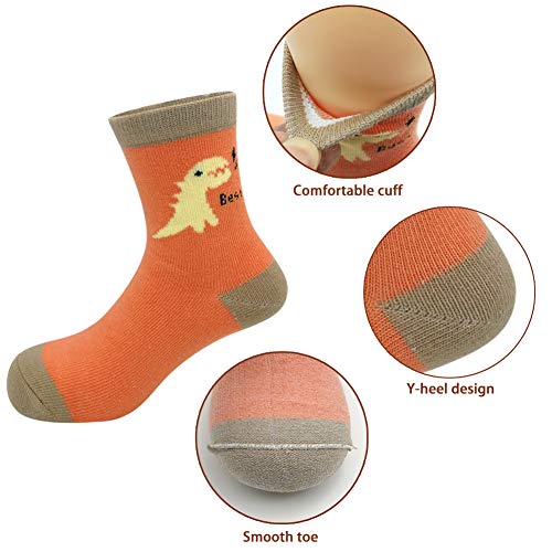 Zumou Toddler Kids Little Boys Fashion School Cotton Crew Socks 10 Pack (Size M(3-4T), Colorful) - Image 4
