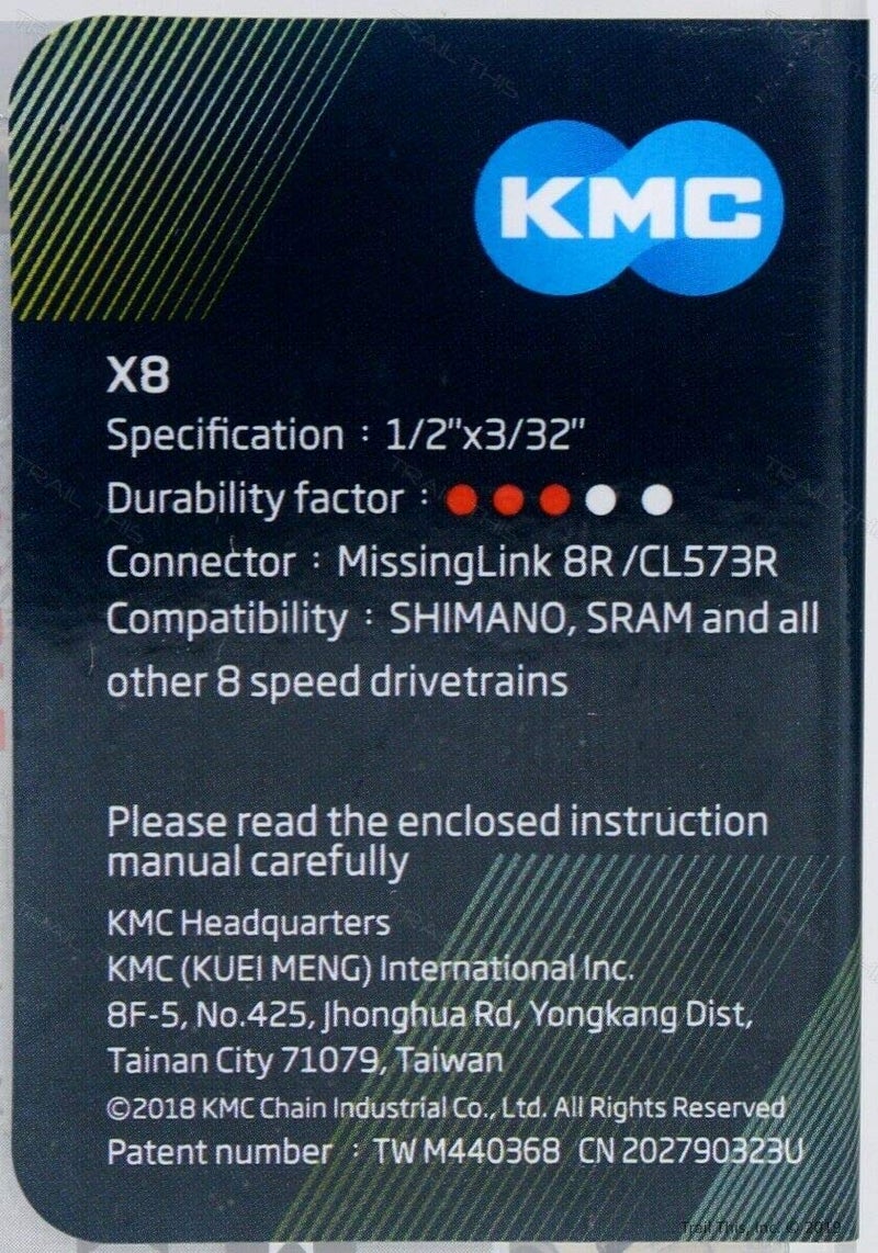 KMC X8 8-Speed Nickel Plate edition X-Series Bicycle Chain Compatible with Shimano, SRAM, Campagnolo and All Major Systems - Image 4