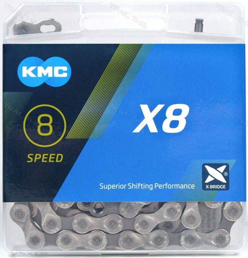 KMC X8 8-Speed Nickel Plate edition X-Series Bicycle Chain Compatible with Shimano, SRAM, Campagnolo and All Major Systems - Image 2