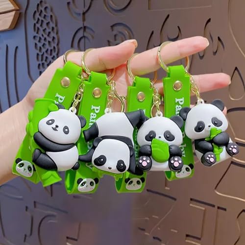 AEROSTARK Cute Baby Panda Keychain for Girls & Boys | Silicone Multicolor panda Keychains Accessories Keyring Keychain aesthetic Backpack Car bag Charms for Kids panda Gifts (Baby Pan da Combo of 4) - Image 2