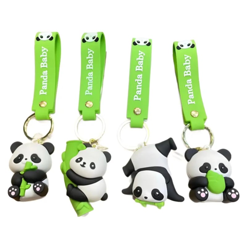 AEROSTARK Cute Baby Panda Keychain for Girls & Boys | Silicone Multicolor panda Keychains Accessories Keyring Keychain aesthetic Backpack Car bag Charms for Kids panda Gifts (Baby Pan da Combo of 4) - Image 5