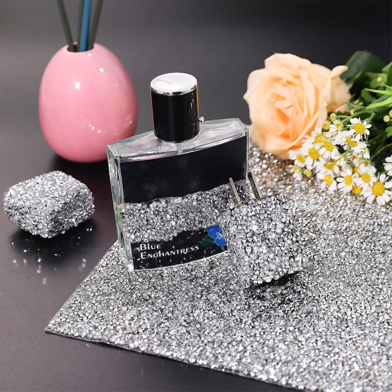Locacrystal ملصق لؤلؤي لامع من لوكا كريستال - ملصقات ديكور منزلي ذاتية اللصق من كريستال للسيارات والحرف (فضي، 9.4" × 15.8") - Image 2