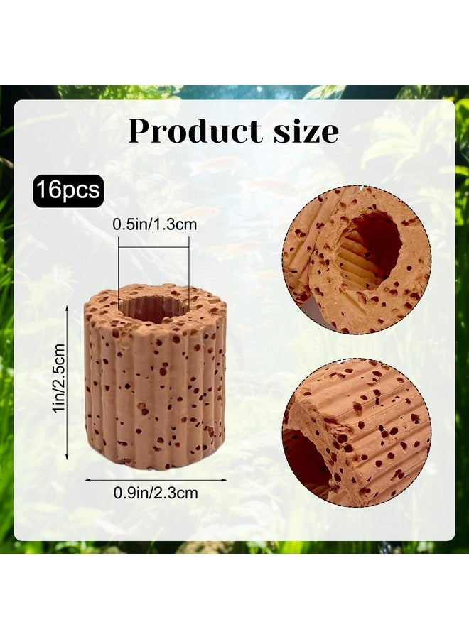 Rainmae Rainmae 16 Pcs Aquatic Water Plant Fixed Rings, Water Plants Cultivation Fixed Ring Aquatic Water Plant Fixed Ring Ceramic Plant Pot, Landscape Ceramic Pottery Gravity Ring for Fish Tank Accessories  - Image 2