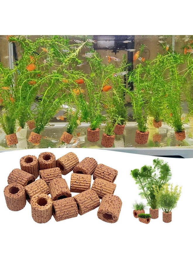 Rainmae Rainmae 16 Pcs Aquatic Water Plant Fixed Rings, Water Plants Cultivation Fixed Ring Aquatic Water Plant Fixed Ring Ceramic Plant Pot, Landscape Ceramic Pottery Gravity Ring for Fish Tank Accessories  - Image 5