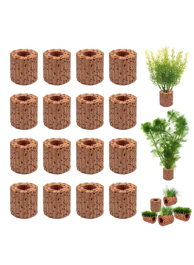 Rainmae Rainmae 16 Pcs Aquatic Water Plant Fixed Rings, Water Plants Cultivation Fixed Ring Aquatic Water Plant Fixed Ring Ceramic Plant Pot, Landscape Ceramic Pottery Gravity Ring for Fish Tank Accessories  - Image 1