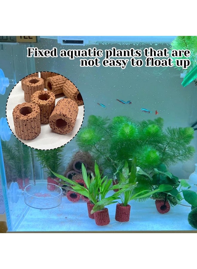 Rainmae Rainmae 16 Pcs Aquatic Water Plant Fixed Rings, Water Plants Cultivation Fixed Ring Aquatic Water Plant Fixed Ring Ceramic Plant Pot, Landscape Ceramic Pottery Gravity Ring for Fish Tank Accessories  - Image 3