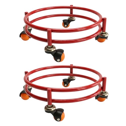 BIRDWING 2 Pcs Heavy Gas Cylinder Trolley with Durable Anti-Jamming Wheels for Home & Kitchen | Smooth Mover Cart for Utility | Heavy Duty 4-Wheel Steel Gas Cylinder Stand for Kitchen ( Pack Of 2 ) - Image 1