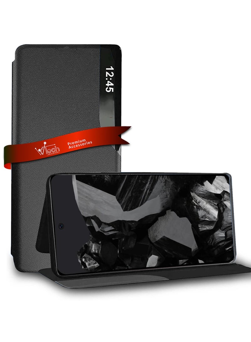 Wtech Smart Mirror Window Flip Phone Case Auto Sleep Wake Cover For Google Pixel 9 5G 2024 Black - Image 1