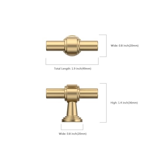 Coinkoly 10 Pack 1"(25mm) Champagne Gold Cabinet Knobs for Cabinets Kitchen Drawers Pulls Champagne Cabinet Hardware Dresser Knobs - Image 4