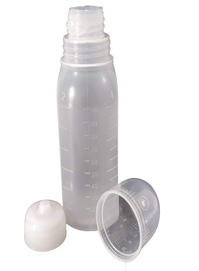 SEVEN HORSE TECH® Plastic Bottle - 100 ml, 5 Pieces, Clear, Suitable for Travel with Rotary Cap/Cover for Better Seal Shut fit, fit for Hair Oils, lotions and Other Liquid - Image 1