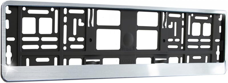 إنتنس 2 x Racing Systems حامل لوحة أرقام بمظهر الفولاذ المقاوم للصدأ المصقول 520 × 110 مم إطار لوحة سيارة أسود / مظهر فولاذ مقاوم للصدأ - Image 2