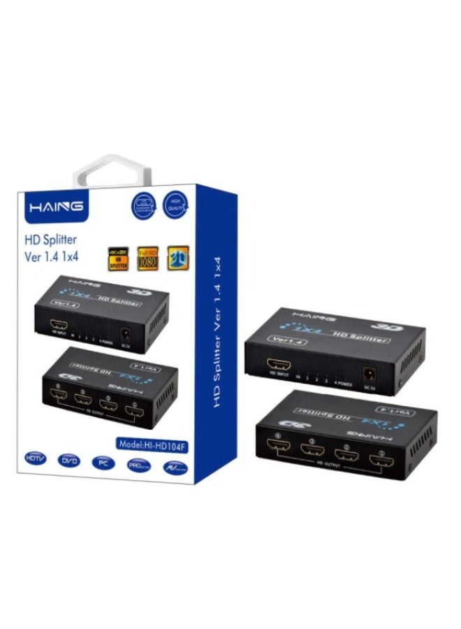Haing موزع HDMI 4Kx2K 1x4 مدخل 1 مخرج 4 4K مع موزع UHD 1.4V - Image 1